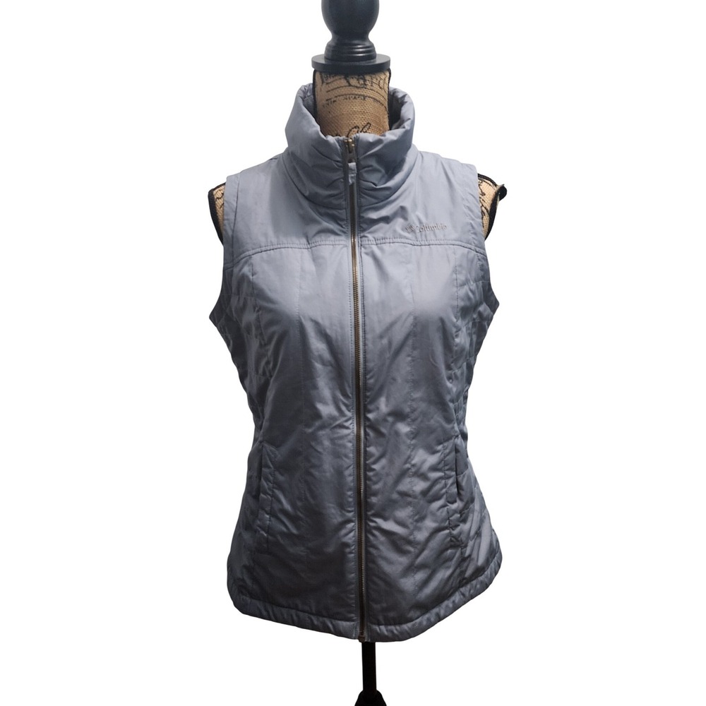 Columbia Women's Puffer‎ Vest Full Zip Up Sleeveless Jacket Medium Gray